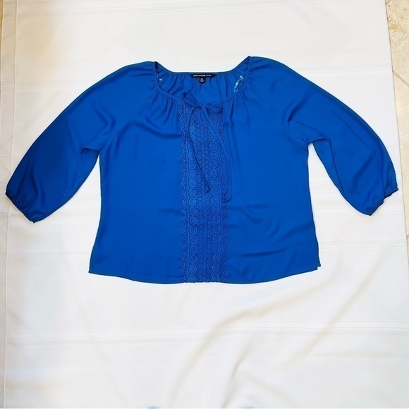 $5 ADD ON with $15+ Bundle Zac & Rachel Boho Blouse Lace 3/4 Sleeves Sz PXL EUC - Picture 4 of 10